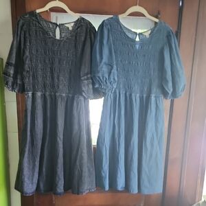 Set Of 2 Terra & Sky Women's Dresses in Black and Blue